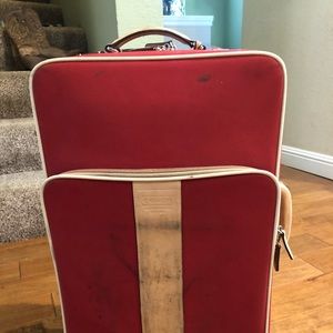 Vintage authentic red Coach rolling suitcase!